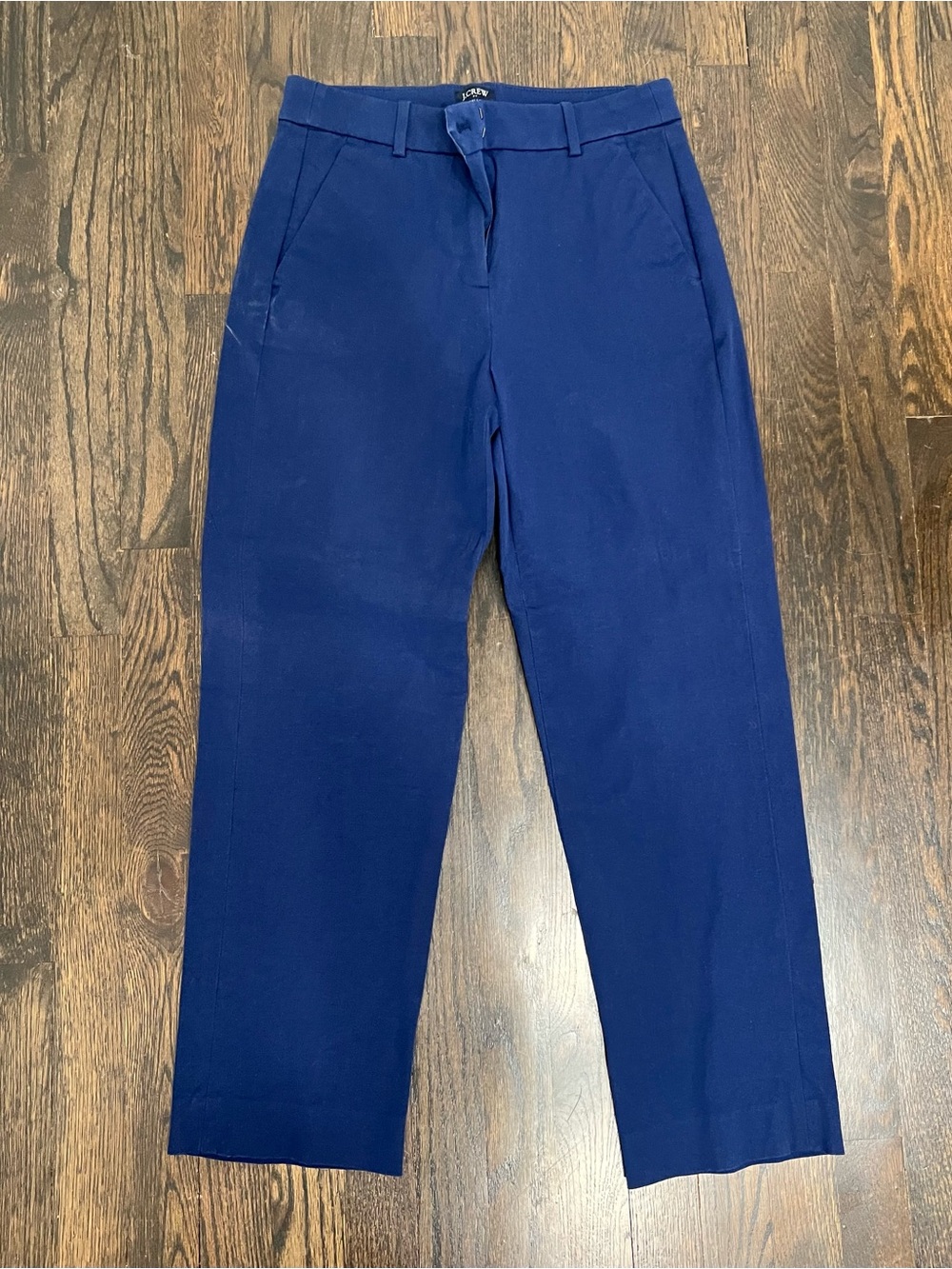 J.Crew Kallie Pant Blue Stretch Cotton Straight Leg Pants Size 4